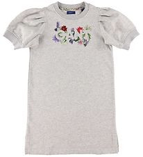 GANT Klänning - Flower Logo - Ljusgrå Melerad m. Blommor