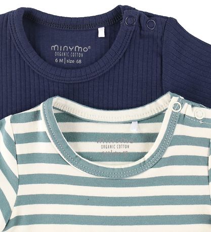 Minymo Bodysuits s/s - 2-Pack - Goblin Blue