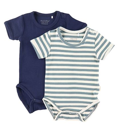 Minymo Bodysuits s/s - 2-Pack - Goblin Blue