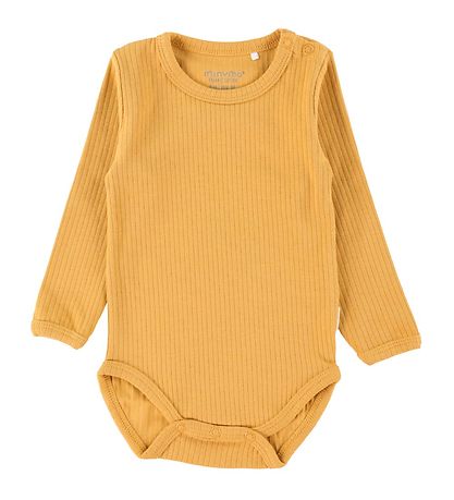 Minymo Bodysuits l/s - Rib - 2-Pack - Amber Gold