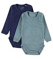 Minymo Bodysuits l/s - 2-Pack - Goblin Blue