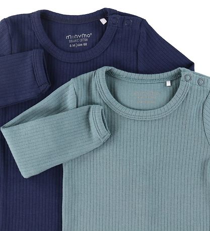 Minymo Bodysuits l/s - 2-Pack - Goblin Blue
