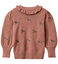 Fliink Blouse - Katoen/Wol - Gebreid - Lucie Eenhoorn - Ash Rose