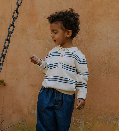 Fliink Polo shirt - Knitted - Benny - Sandshell/Stripes