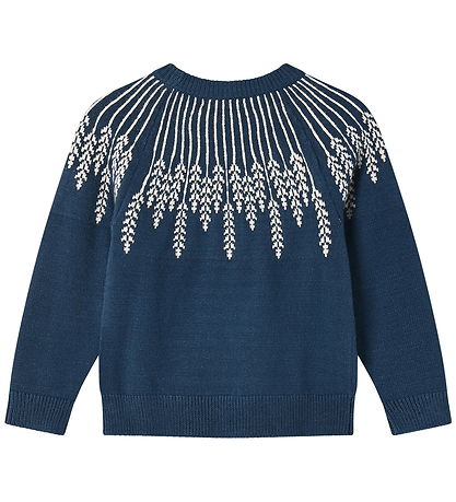 Fliink Blouse - Knitted - Alon - Leaf - Insignia Blue