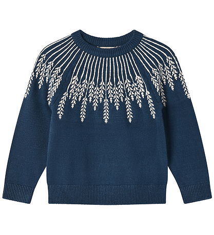 Fliink Blouse - Knitted - Alon - Leaf - Insignia Blue