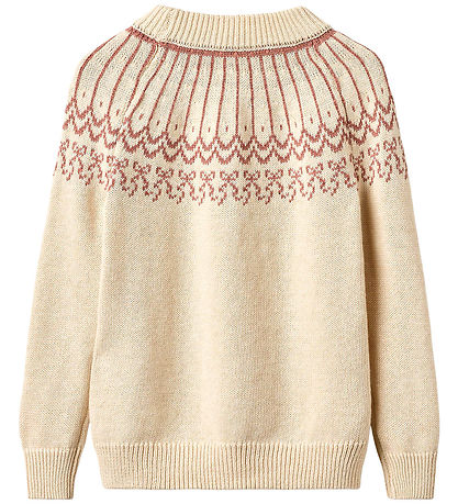 Fliink Blouse - Cotton/Wool - Knitted - Nova - Bow - Sandshell