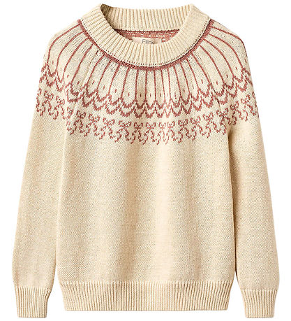 Fliink Blouse - Cotton/Wool - Knitted - Nova - Bow - Sandshell