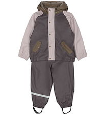 Mikk-Line Rainwear w. Suspenders w. Flecce - PU - Sparrow