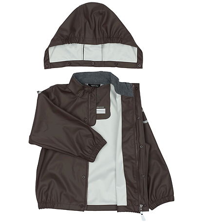 Mikk-Line Rainwear w. Suspenders - PU - Raisin