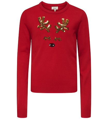 Kids Only Blouse - Knitted - KogXmas - Salsa/Sequins Antler