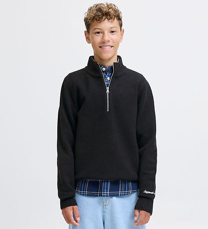 Jack & Jones Blouse - Knitted - Half Zip - JorNorrebro - Black
