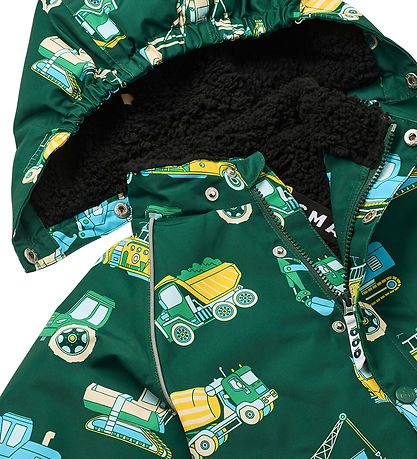 Småfolk Winter Coat - Evergreen w. Vehicle