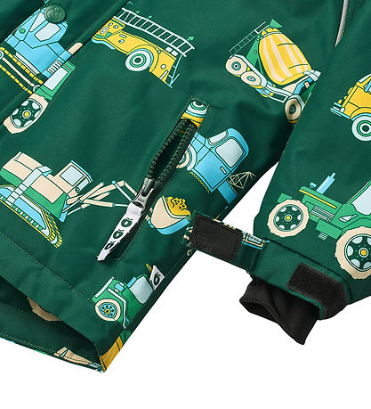 Småfolk Winter Coat - Evergreen w. Vehicle