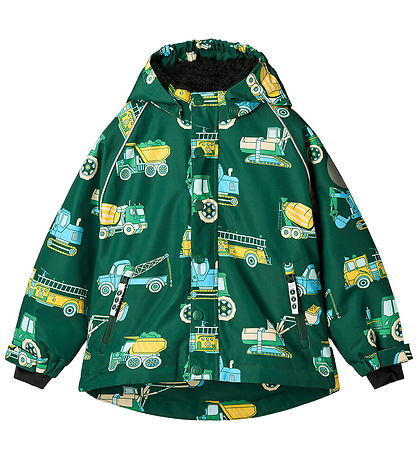 Småfolk Winter Coat - Evergreen w. Vehicle