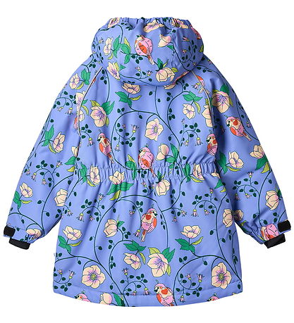Småfolk Winter Coat - Purple Delight w. Birds/Flowers