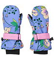 Small flock Mittens - Purple delight w. Birds and Flowers