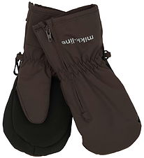 Mikk-Line Mittens w. Zipper - Nylon - Raisin
