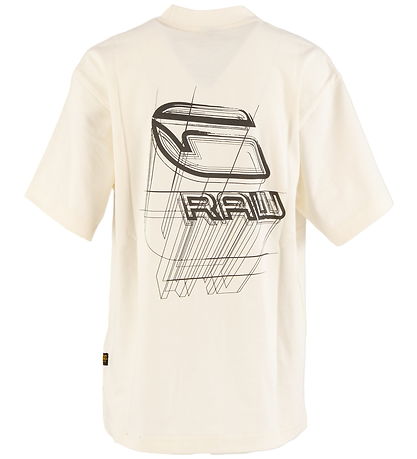 G-Star RAW T-shirt - Oversize - Milk w. Print