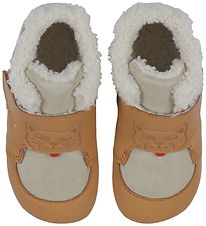 Affenzahn Slippers w. Lining - Noos - Leather - Growy CAT - Brow
