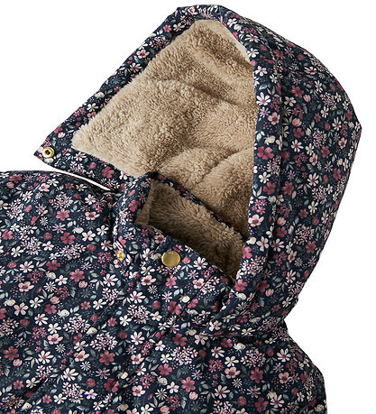 Name It Winter Coat - NmfSnow05 - Dark Sapphire w. Flowers