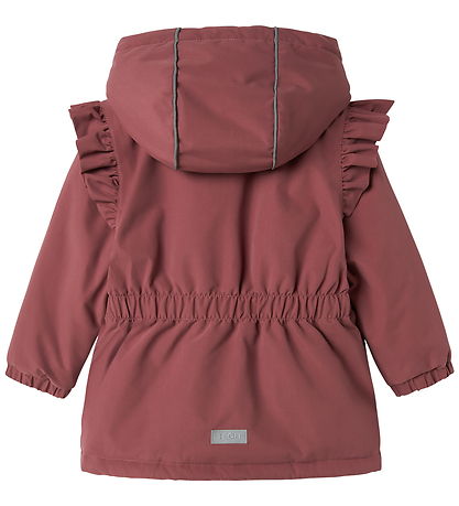 Name It Winter Coat - NmfSnow05 - Rose Brown w. Ruffles