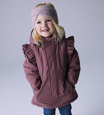 Name It Winter Coat - NmfSnow05 - Rose Brown w. Ruffles