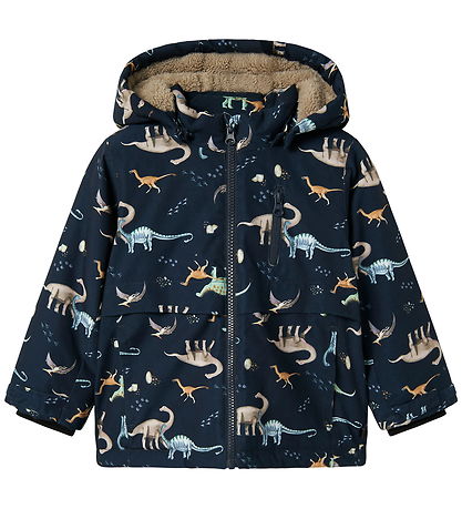 Name It Winter Coat - NmmSnow05 - Dark Sapphire w. Dinos