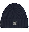 Stone Island Beanie - Wool/Viscose - Knitted - Navy Blue