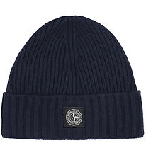 Stone Island Beanie - Wool/Viscose - Knitted - Navy Blue