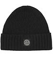 Stone Island Beanie - Wool/Viscose - Knitted - Black