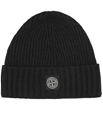 Stone Island Beanie - Wool/Viscose - Knitted - Black