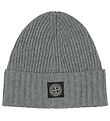 Stone Island Beanie - Wool/Viscose - Knitted - Dark Grey Melange