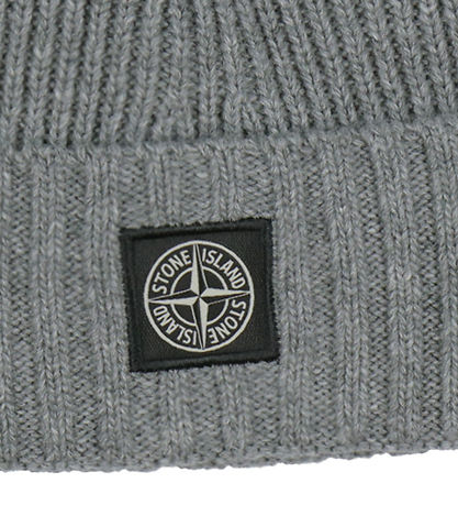 Stone Island Beanie - Wool/Viscose - Knitted - Dark Grey Melange