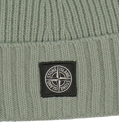 Stone Island Beanie - Wool/Viscose - Knitted - Sage