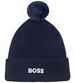 BOSS Beanie - Knitted - Navy w. Pom-Pom
