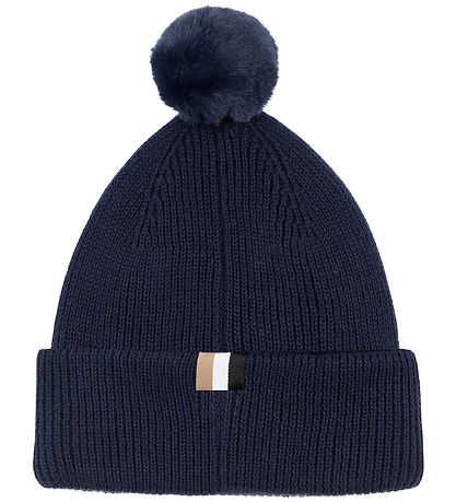 BOSS Beanie - Knitted - Navy w. Pom-Pom