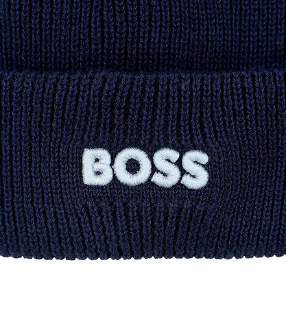 BOSS Beanie - Knitted - Navy w. Pom-Pom