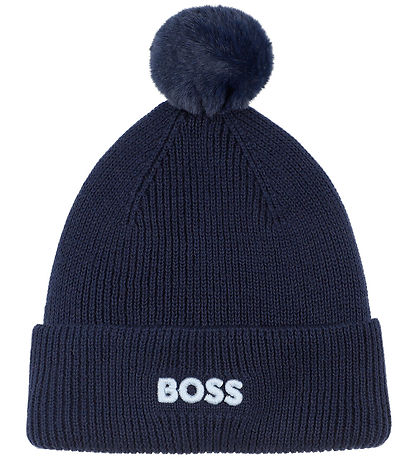 BOSS Beanie - Knitted - Navy w. Pom-Pom