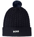 BOSS Beanie - Knitted - Navy w. Pom-Pom
