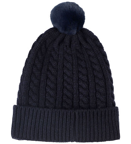 BOSS Beanie - Knitted - Navy w. Pom-Pom