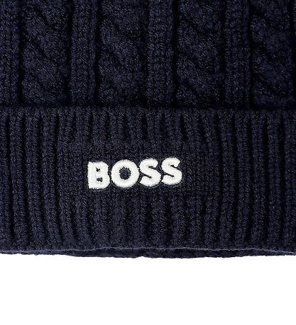 BOSS Beanie - Knitted - Navy w. Pom-Pom