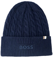 BOSS Mössa - Stickad - Marinblå