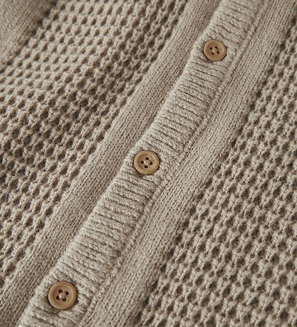Name It Cardigan w. Lining - Knitted - NbnOlly - Iceland Fossil