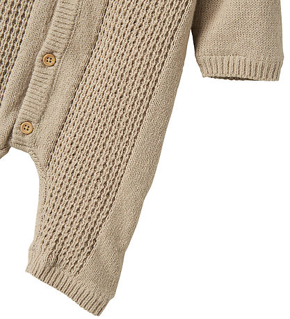 Name It Jumpsuit w. Lining - Knitted - NbnOlly - Iceland Fossil