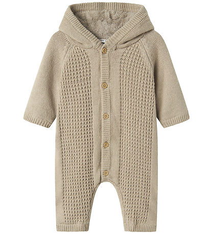 Name It Jumpsuit w. Lining - Knitted - NbnOlly - Iceland Fossil