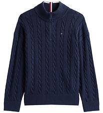 Tommy Hilfiger Blouse w. Zipper - Dark Night Navy