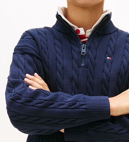 Tommy Hilfiger Blouse w. Zipper - Dark Night Navy