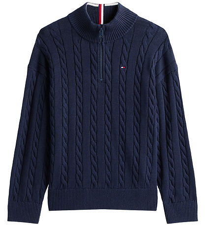 Tommy Hilfiger Blouse w. Zipper - Dark Night Navy