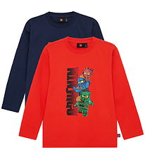 LEGO® Wear T-Shirt - Ninjago - 2-pack - LwTaffy - Blauw - Rood